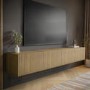 Multifunctional Large Oak Ribbed Freestanding TV Unit - TV's up to 85" - Hazel