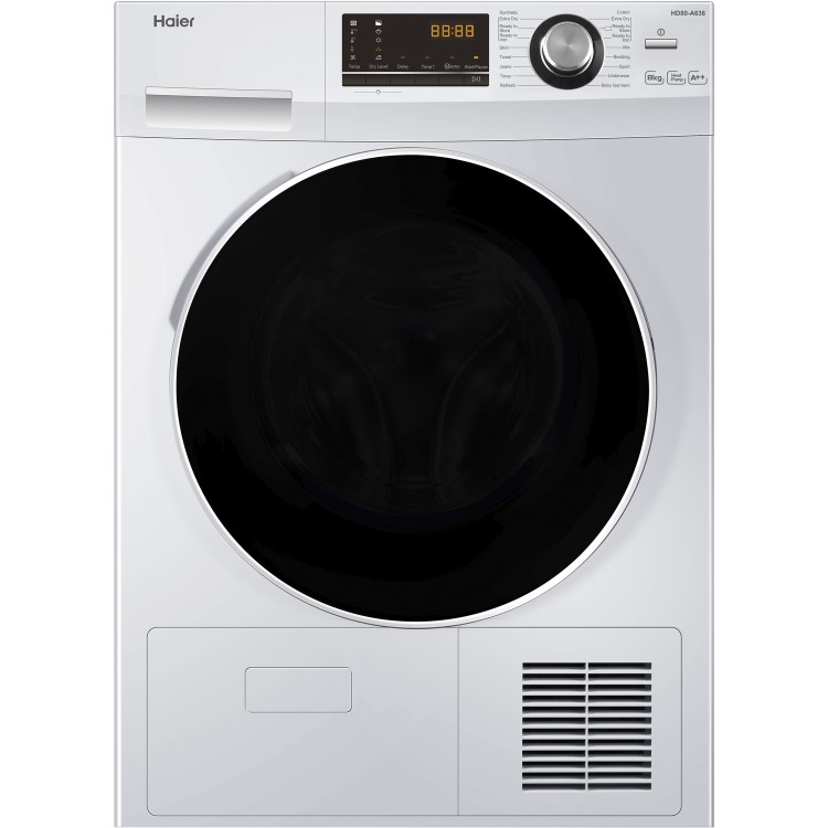 Haier 8kg Freestanding Heat Pump Condenser Tumble Dryer - White