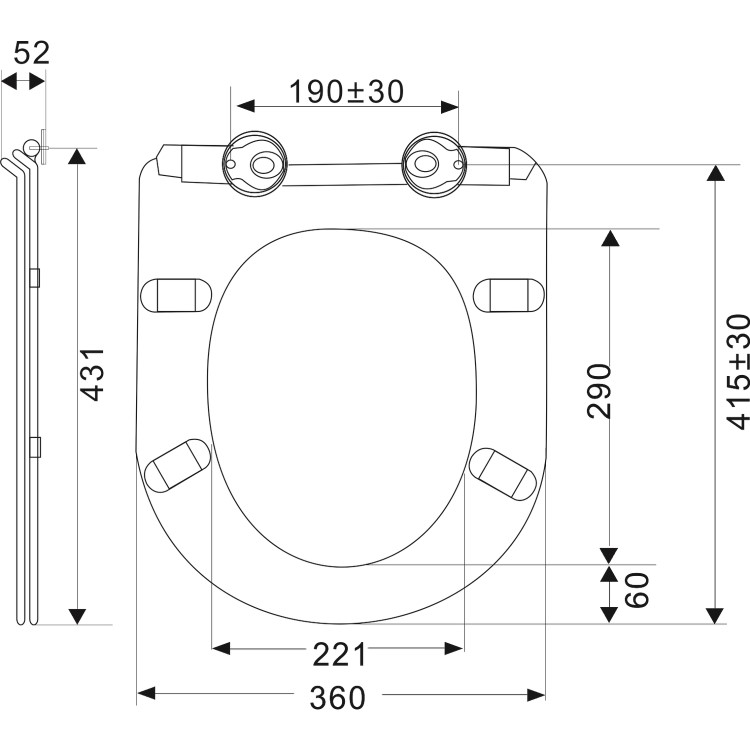 Back to Wall Rimless Toilet with Soft Close Seat - Indiana