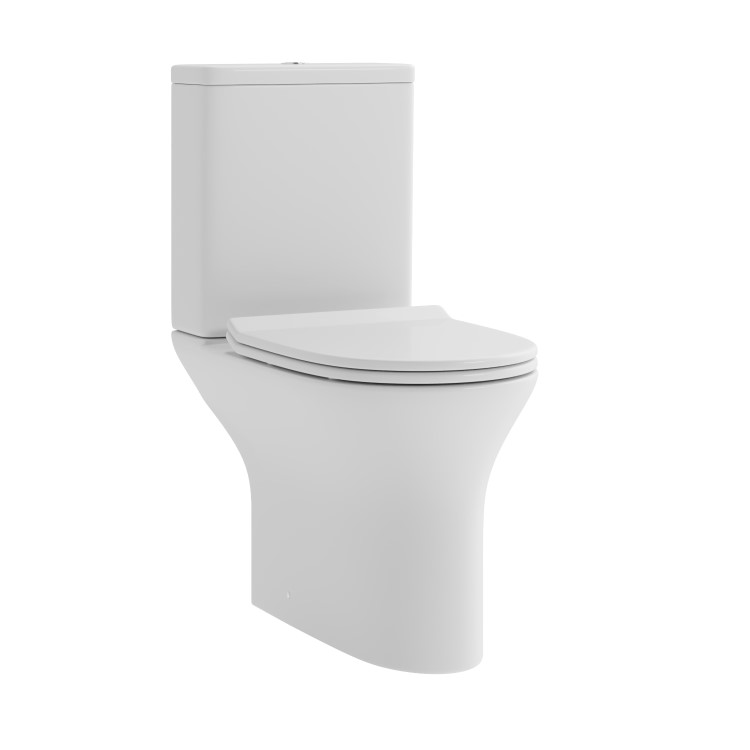 Close Coupled Rimless Open Back Toilet with Soft Close Seat - Indiana