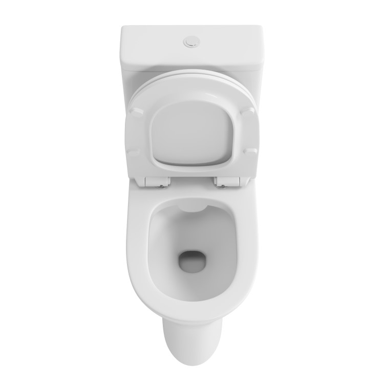 Close Coupled Rimless Open Back Toilet with Soft Close Seat - Indiana