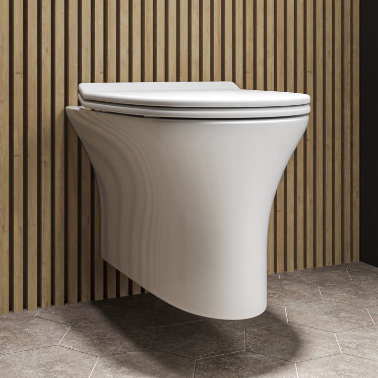 Wall Hung Rimless Toilet with Soft Close Seat - Indiana