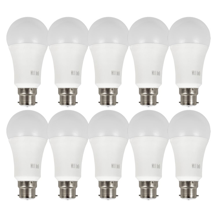 electriQ Smart dimmable colour Wifi Bulb with B22 bayonet ending - Alexa & Google Home compatible - 10 Pack