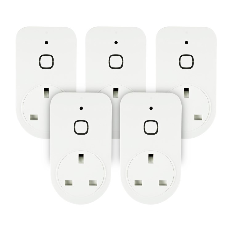 electriQ Smart Wi-Fi plug with power meter - Alexa/Google Home compatible - 5 Pack