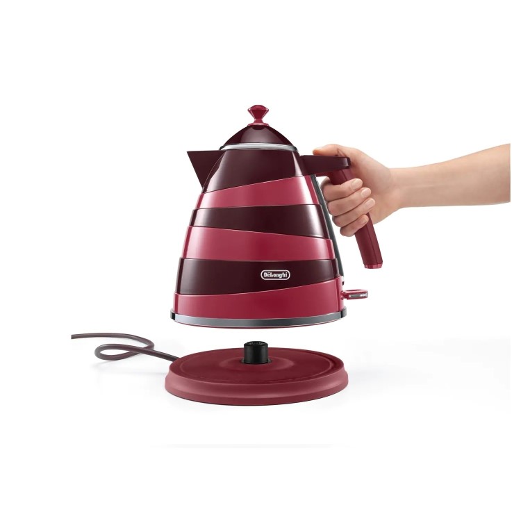 Delonghi Avvolta 1.7L Kettle - Red & Burgundy