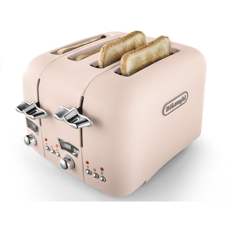 Delonghi CT04.PK Argento Flora Four Slice Toaster - Pink