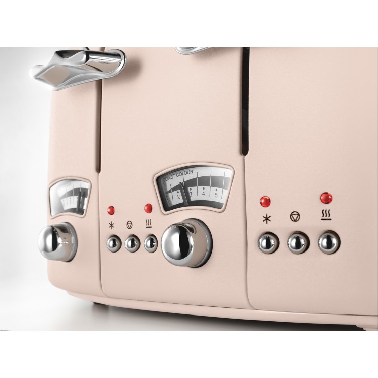 Delonghi CT04.PK Argento Flora Four Slice Toaster - Pink