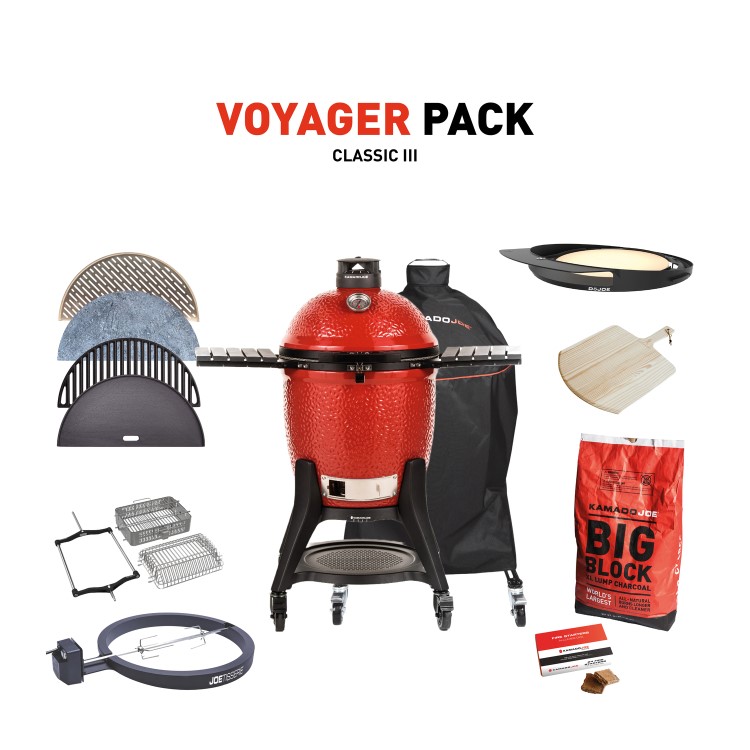 Kamado Joe Classic III Charcoal BBQ with Voyager Pack