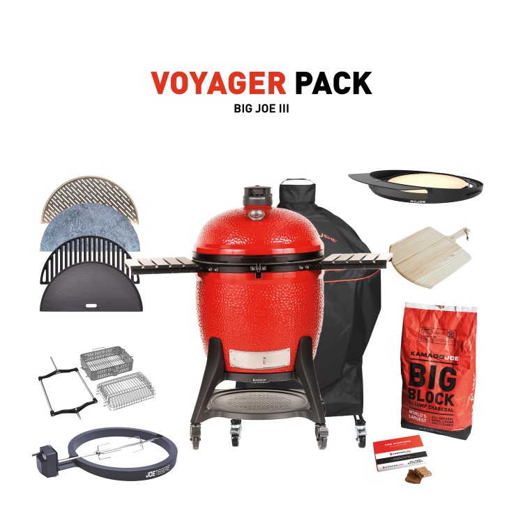 Kamado Joe Big Joe III Charcoal BBQ with Voyager Pack