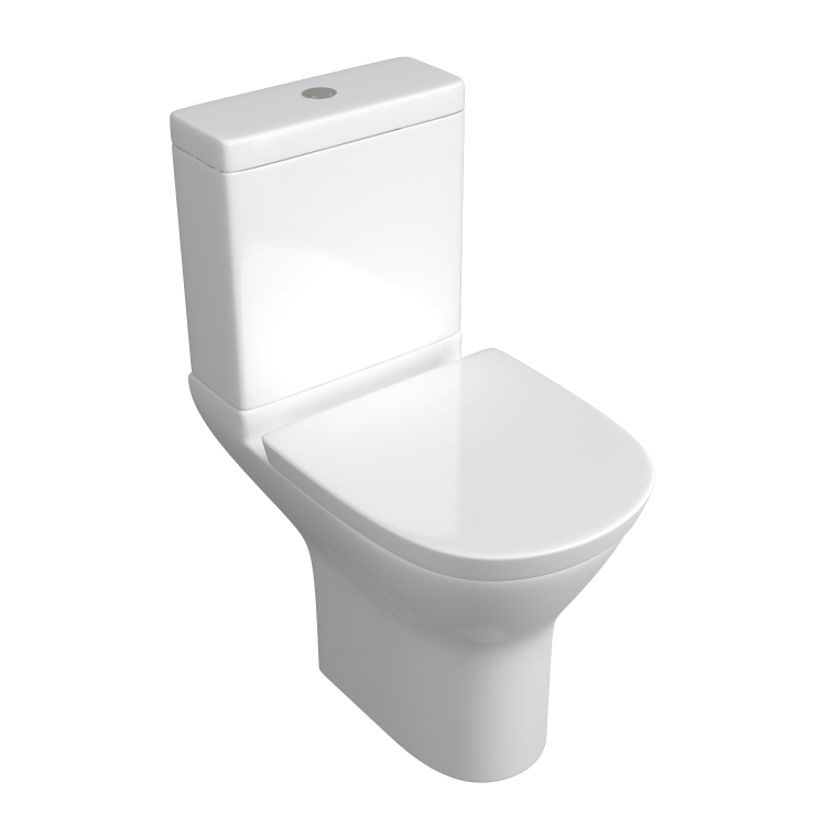 Close Coupled Toilet and Semi Pedestal Basin Bathroom Suite - Laurel