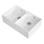 Double Bowl White Ceramic Fluted Belfast Kitchen Sink- Taylor & Moore Lillie