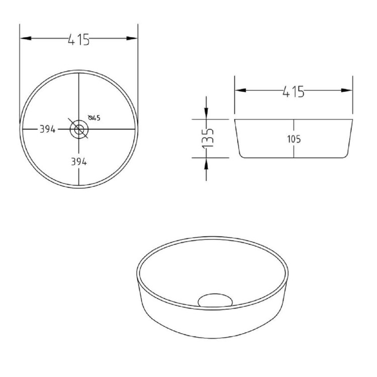 1200mm Wood Effect Wall Hung Double Countertop Vanity Unit with Round Basin and Shelf - Lugo