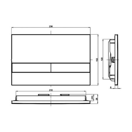 Concealed Dual Flush Cstern 1180mm Wall Mounted WC Frame with  Dual Flush Plate in Satin - Live Your Colour