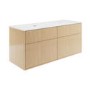 1250mm Wooden Fluted Wall Hung Double Countertop Vanity Unit - Matira