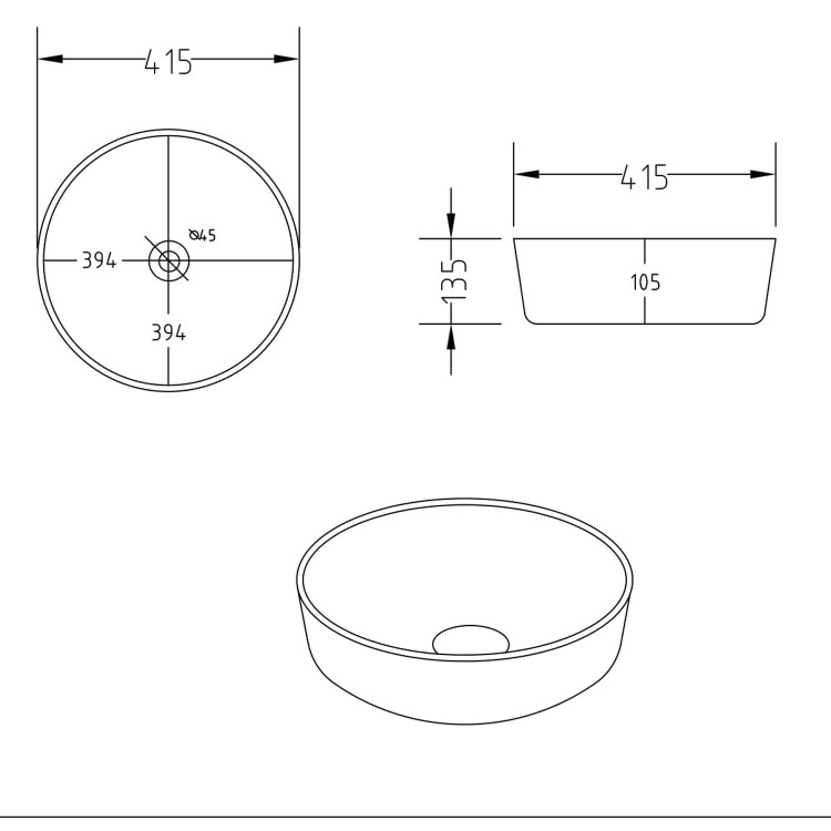 650mm Wooden Fluted Wall Hung Countertop Vanity Unit with Stone Effect Basin - Matira