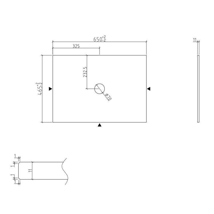 650mm Wooden Fluted Wall Hung Countertop Vanity Unit with Round Basin - Matira