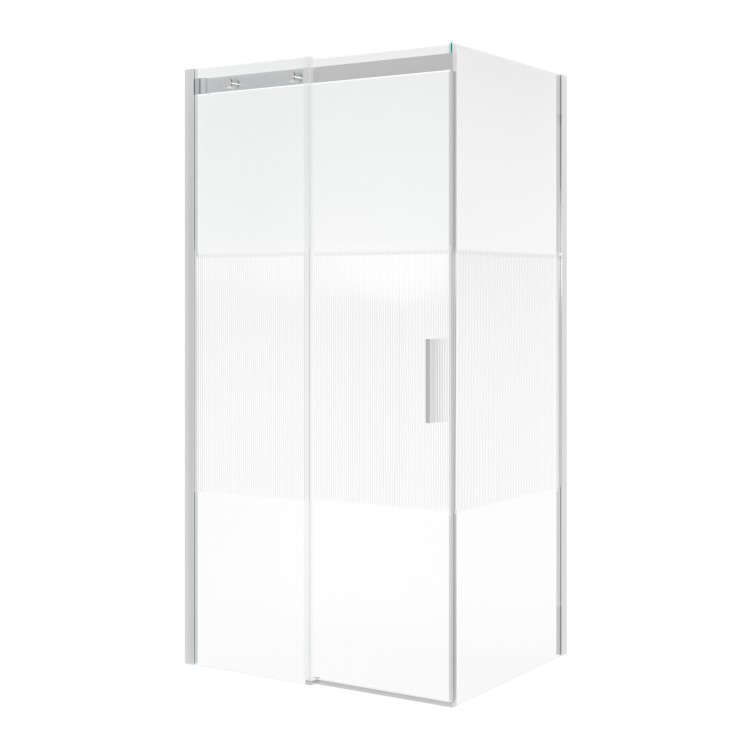 Fluted Glass 1000x800mm Sliding Shower Enclosure Right Hand - Matira