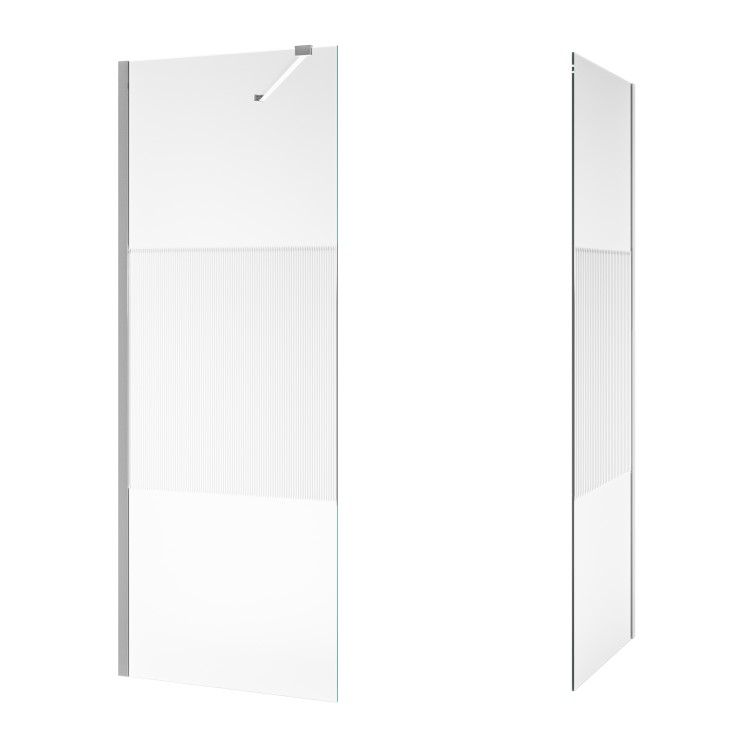 Fluted Glass 1400x900mm Walk In Shower Enclosure - Matira