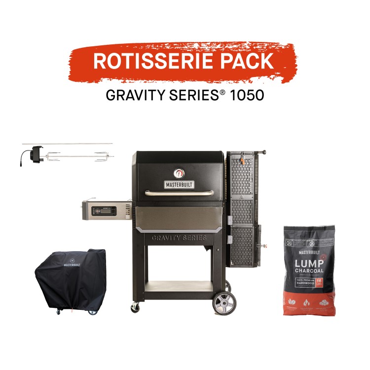 Masterbuilt Gravity Series 1050 Charcoal BBQ Grill with Rotisserie Pack