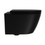 Matt Black Wall Hung Rimless Toilet with Soft Close Seat, Brushed Brass Pneumatic Flush Plate, 820mm Frame & Cistern - Newport