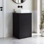 500mm Black Effect Freestanding Countertop Vanity Unit with Square Basin - Palma