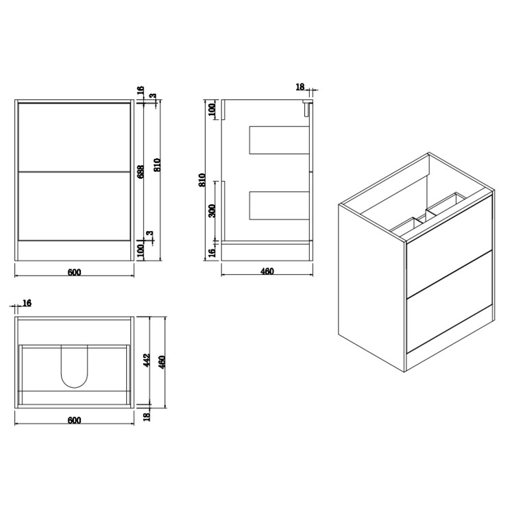 1100mm Black Left Hand Toilet and Sink Unit with Square Toilet and Chrome Push Button - Palma