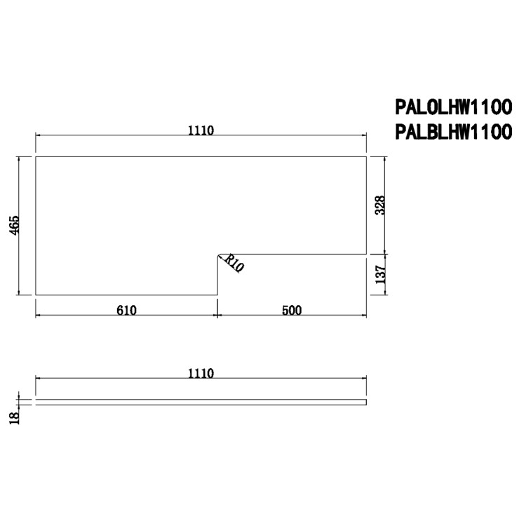 1100mm Black Left Hand Toilet and Sink Unit with Square Toilet and Brushed Brass Push Button - Palma