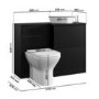 1100mm Black Right Hand Toilet and Sink Unit with Triangular Countertop Basin and Matt Black Push Button - Palma