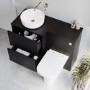 1100mm Black Left Hand Toilet and Sink Unit with Marble Countertop Basin and Chrome Fittings - Palma