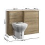 1100mm Wood Effect Toilet and Sink Unit Right Hand with Square Toilet and Chrome Fittings - Palma