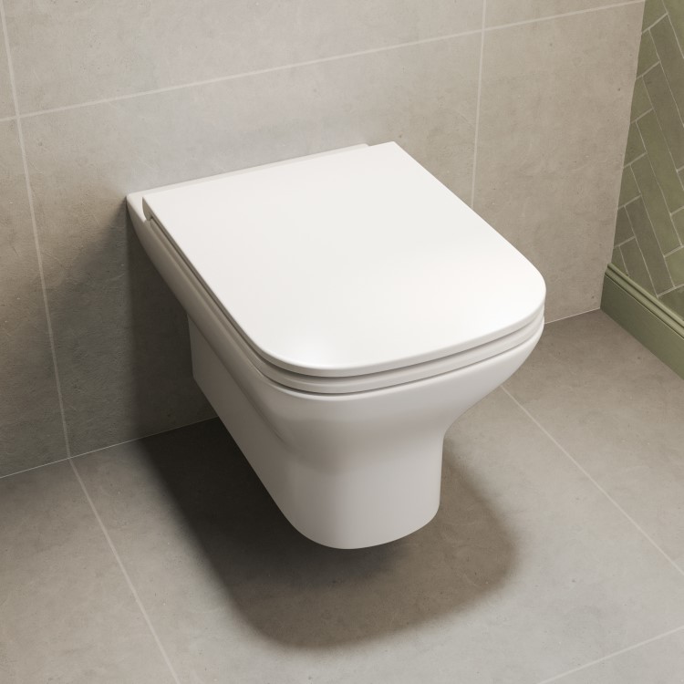 Palma Wall Hung Toilet 1160mm Pneumatic Frame & Cistern & Matte Black Flush Plate