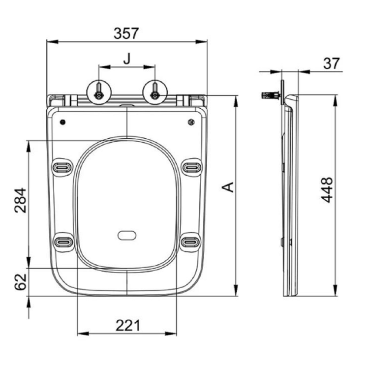 Palma Wall Hung Toilet 1160mm Pneumatic Frame & Cistern & Matte Black Flush Plate