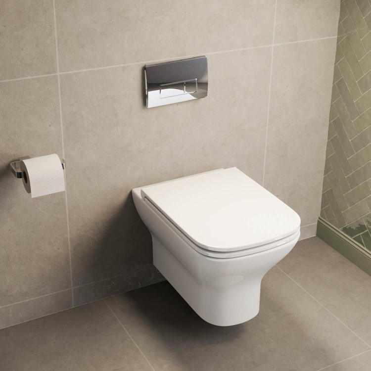 Palma Wall Hung Toilet 1160mm Pneumatic Frame & Cistern & Chrome Flush Plate