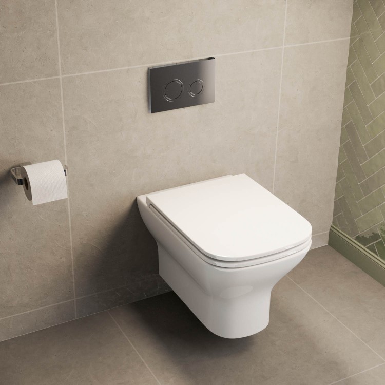 Palma Wall Hung Toilet 1160mm Mechanical WC Frame & Cistern & Chrome Mechanical Flush Plate