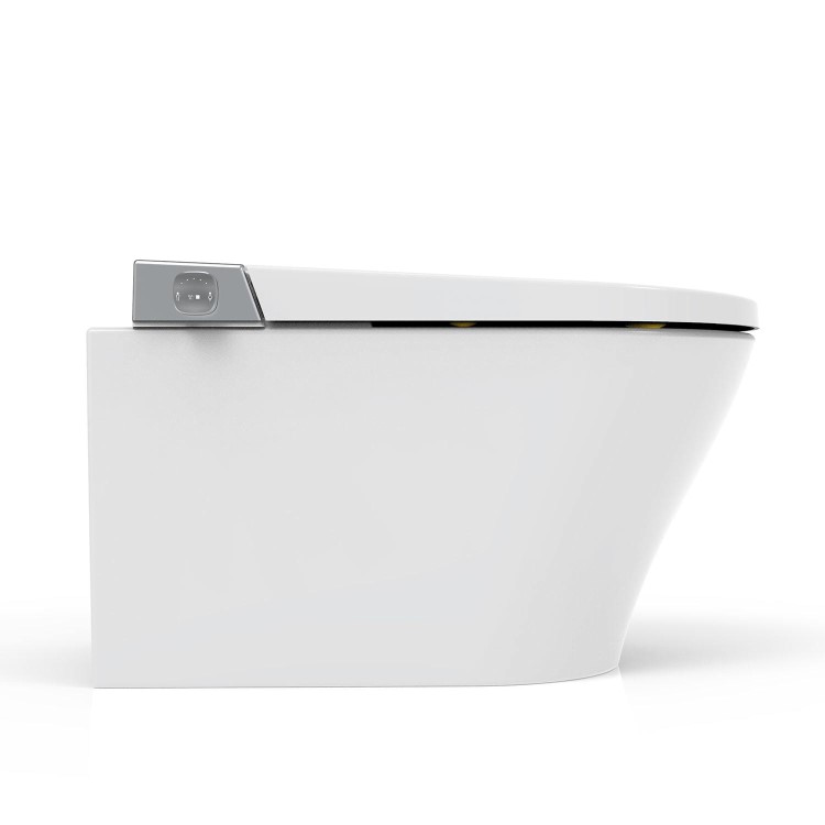 Wall Hung Smart Bidet Japanese Toilet with Heated Seat & 1160mm Frame Cistern and White Sensor Flush Plate - Purificare