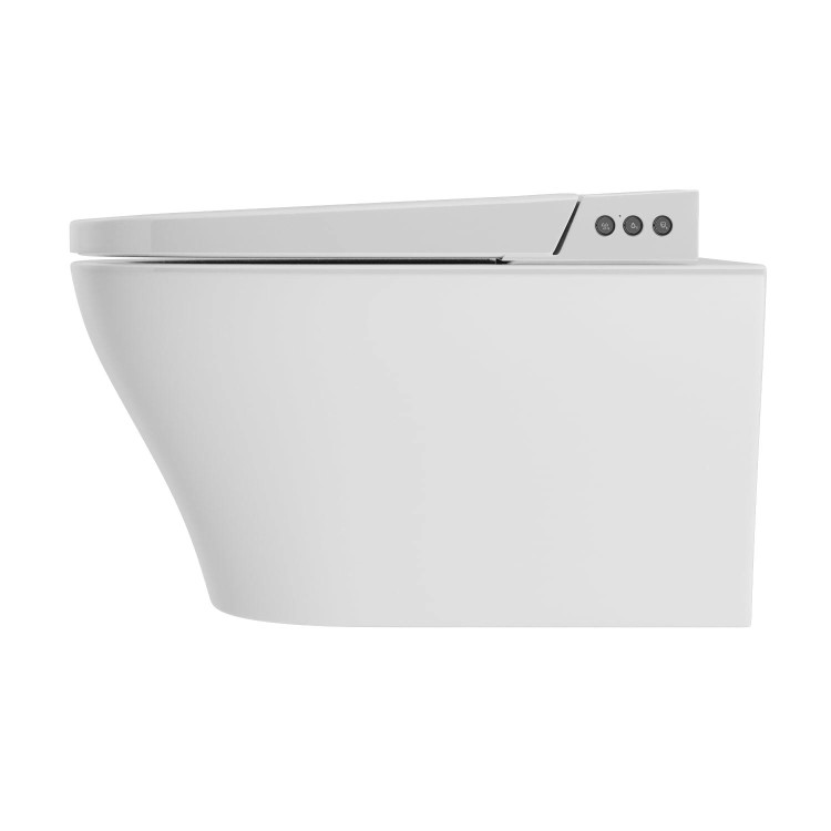 Wall Hung Smart Bidet Japanese Toilet with Heated Seat & 1160mm Frame Cistern and White Sensor Flush Plate - Purificare