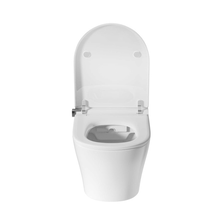 Wall Hung Smart Bidet Japanese Toilet with Heated Seat & 1160mm Frame Cistern and Chrome Pneumatic Flush Plate - Purificare