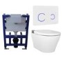 Wall Hung Smart Bidet Japanese Toilet with Heated Seat & 820mm Frame Cistern and White Sensor Flush Plate - Purificare