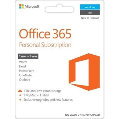 Microsoft Office 365 Personal 1 User 1 Year Subscription - Digital Download