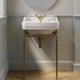 Traditional 1 Tap Hole Basin with Brass Wash Stand 570mm - Ripley