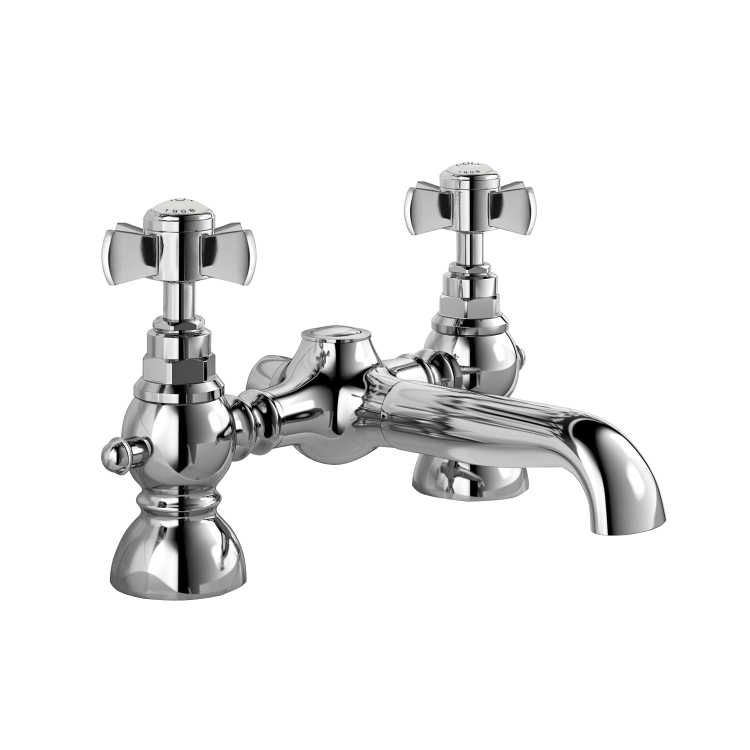 Chrome Traditional Mono Basin Mixer Tap with Bath Filler Tap Pack - Ripley