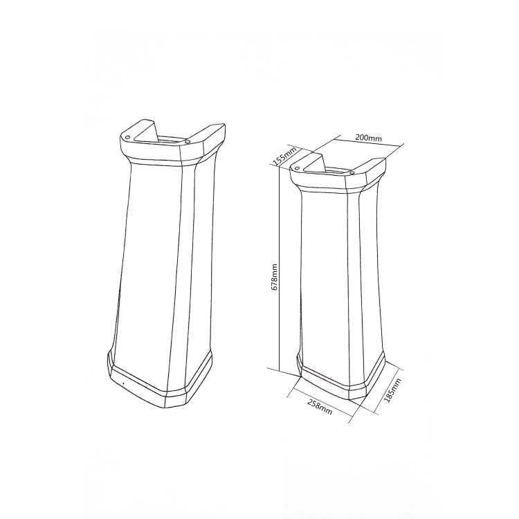 Traditional Full Pedestal 1 Tap Hole Basin 570mm - Ripley