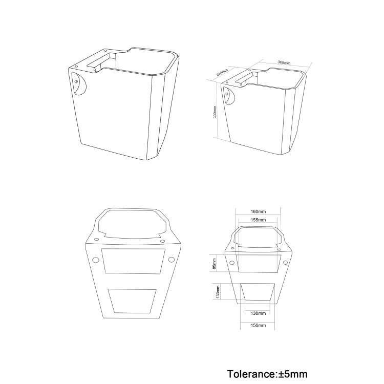 Traditional Semi Pedestal 2 Tap Hole Basin 570mm - Ripley