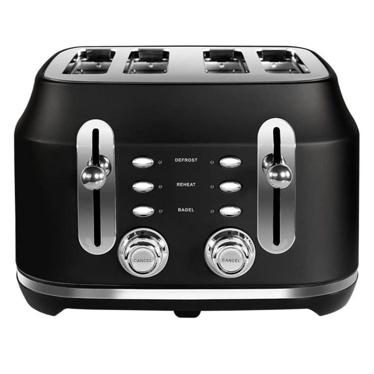 Rangemaster Classic 4 Slice Toaster & Cordless Classic Dome 1.7L Kettle - Black