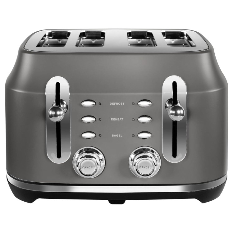 Rangemaster Classic 4 Slice Toaster & Cordless Dome 1.7L Kettle - Grey