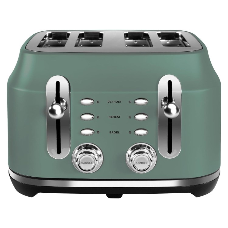 Rangemaster Classic 4 Slice Toaster & Cordless Dome 1.7L Kettle - Mineral Green