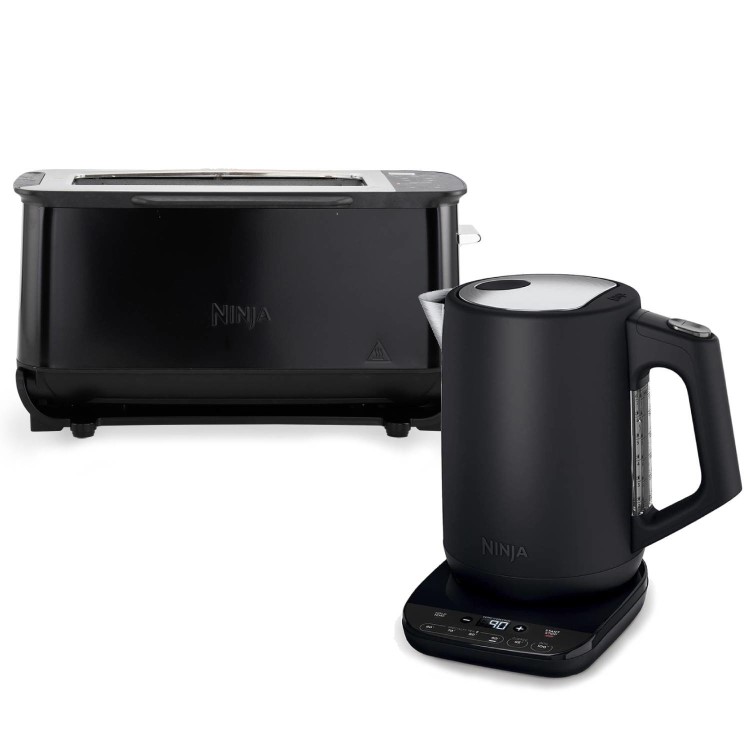 Ninja Perfect Temperature 1.7L Kettle & 3-in-1 Toaster Grill and Panini Press - Black