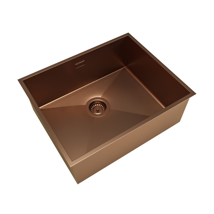 Single Bowl Copper Stainless Steel Undermount Kitchen Sink & Copper Kitchen Mixer Tap - Enza Tamara