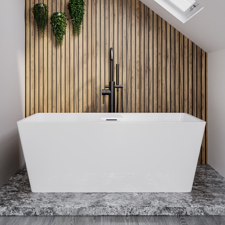 Modern Freestanding 1300mm Bath Suite with Toilet & Basin - Tetra