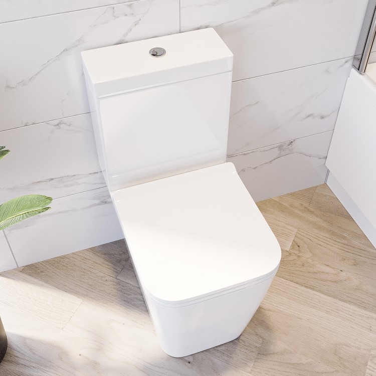 Modern Freestanding 1300mm Bath Suite with Toilet & Basin - Tetra